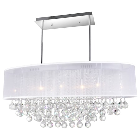 9 Light Drum Shade Chandelier With Chrome Finish